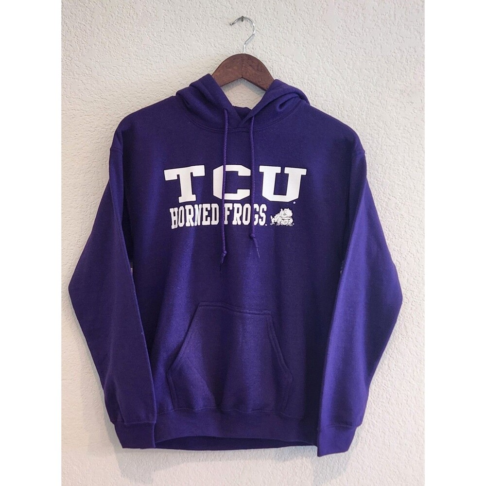 The Victory TCU Horned Frogs Hoodie Pullover Sweatshirt Purple Men Small NWT